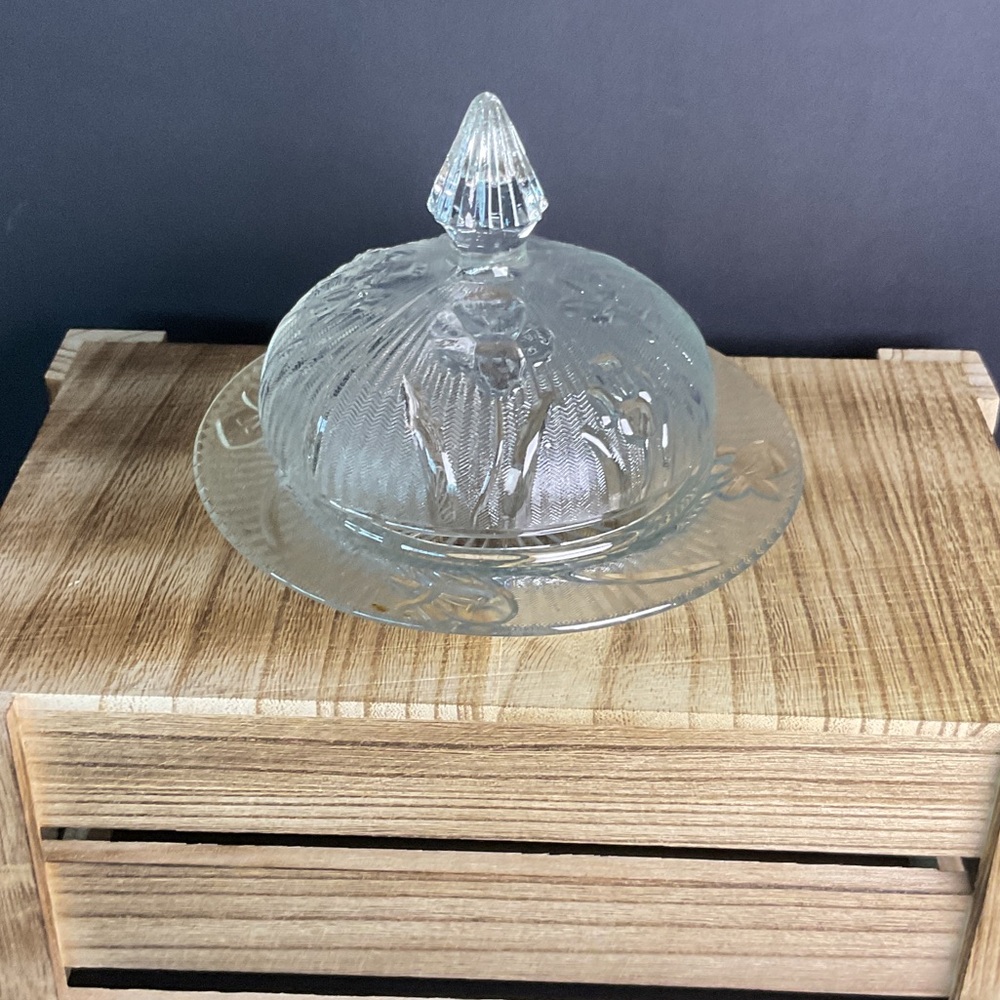 Crystal Glass Butter Dish